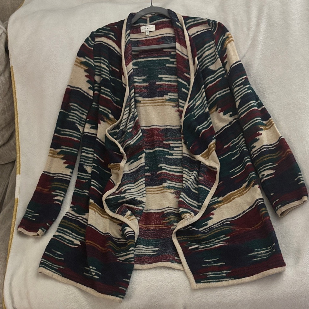 Lucky Brand Multicolor Open Front Cardigan